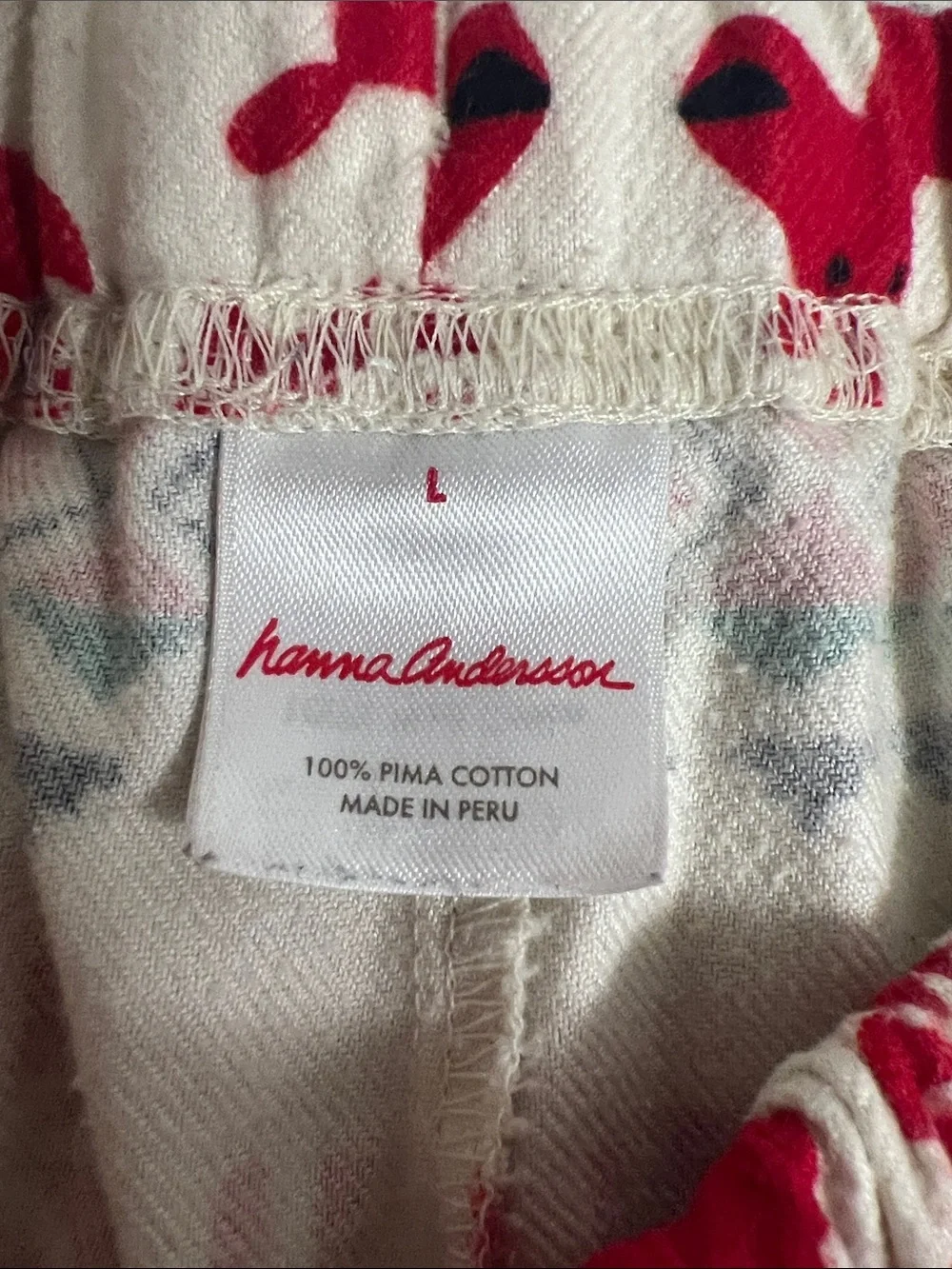 Hanna Andersson Red and Cream Reindeer Pajama Pants